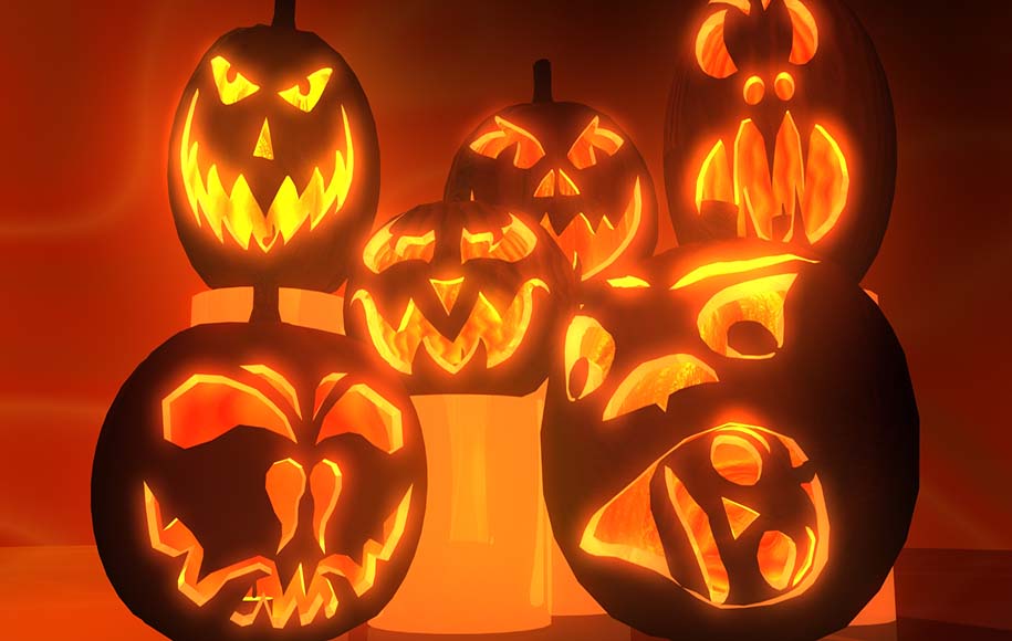 3D Carved Jack-o-Lanterns 